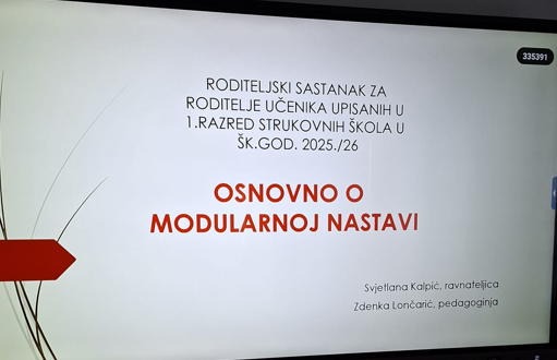 RODITELJI UPOZNATI S MODULARNOM NASTAVOM